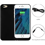 iPhone 6/6S Battery Charger Case - 3100mAh Cell Phone Battery Pack, Back Up Power Bank, Portable Charging Case for iPhone6 6S - MFI Apple Certified, Black