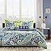 Intelligent Design Melissa Comforter Set Full/Queen Size - Blue Green, Paisley – 5 Piece Bed Sets – Peach Skin Microfiber Teen Bedding for Girls Bedroom