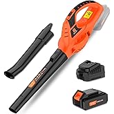 Leisch Life 21V Leaf Blower Cordless | Handheld Electric Lightweight Blower with 4.0Ah Rechargeable Battery & Fast Charger | Adjustable Speeds, Portable Design for Lawn, Patio, Yard, Sidewalk Cleaning