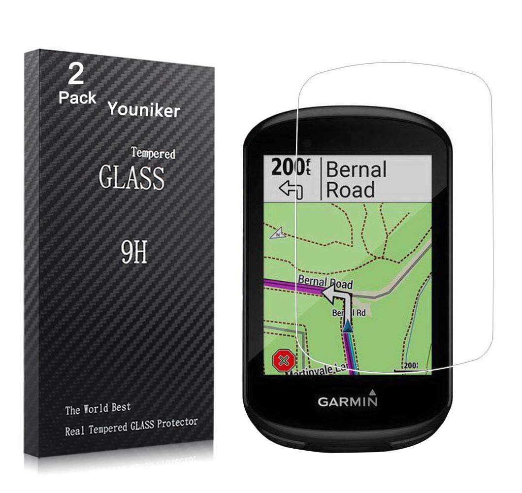 Youniker 2 Pack for Garmin Edge 830 Screen Protector Tempered Glass For Garmin Edge 530 GPS Bike Computer Screen Protectors Foils 9H Anti-Scratch Anti-Fingerprint Bubble Free