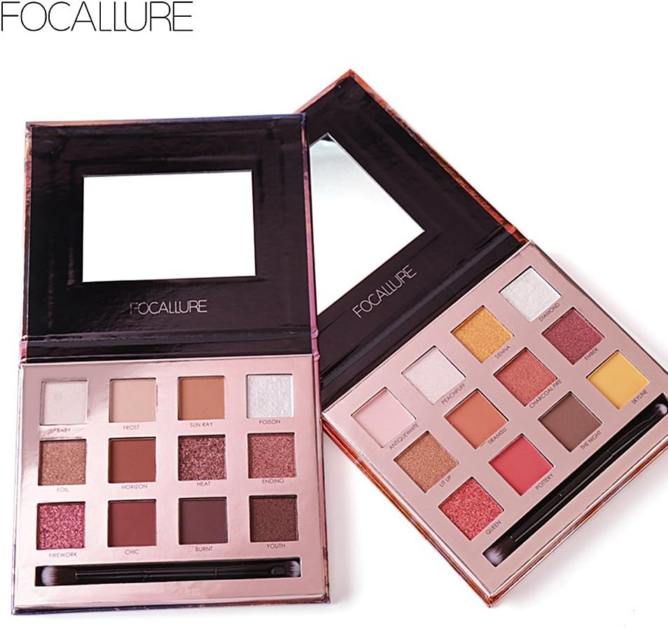 FOCALLURE 2 Types Eye Makeup Powder Shining Powder 12 Shade Eyeshadow Palette (2)