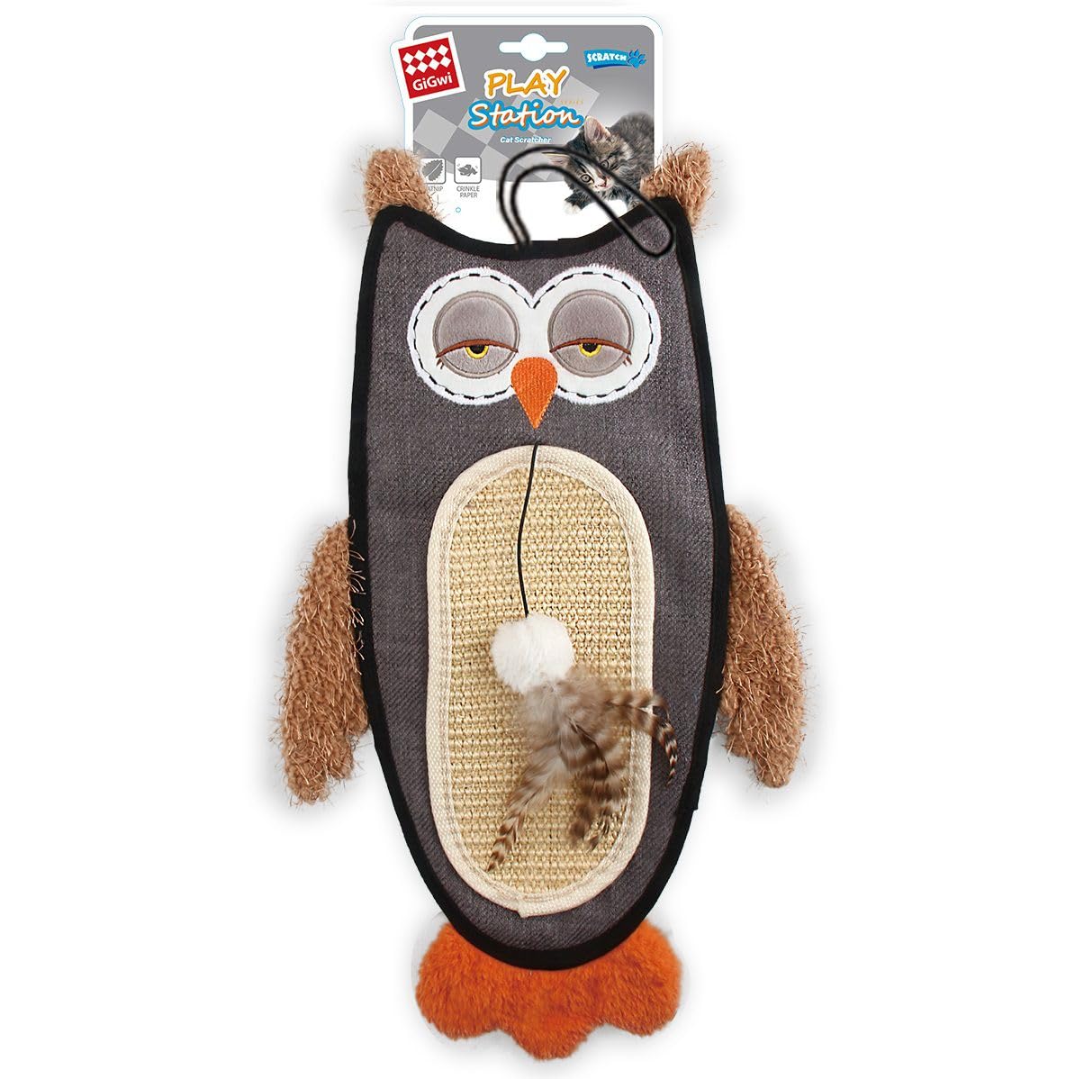 Gigwi Interactive Cat Toy Scratcher with Sisal Belly and Catnip for Indoor and Outdoor Cats and Kittens Claw Sharpener Toy