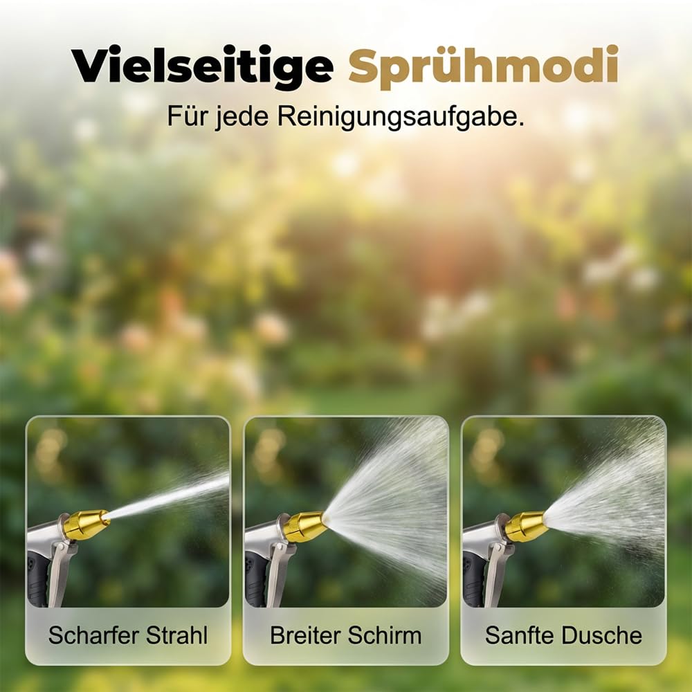 Hochdruckpistole, 2026 Neu Hochdruckdüse für Gartenschlauch mit Metall Verbindungen, Hochdruckpistole für Gartenschlauch, Turbo Hochdruckreiniger für AutowäSche GartenbewäSserung (A) 4