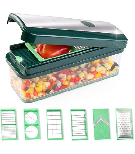 Genius Nicer Dicer Fusion, 16 Pieces, Kiwi, 000: Home & Kitchen