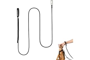 BuddyArmor Hands Free Cat Leash Lightweight 4.1-7.2FT Adjustable Durable Rope Leash with Padded Handle, Versatile Crossbody Waist Lead for Cats Puppy ≤26lbs Outdoor Walking (Black, S)