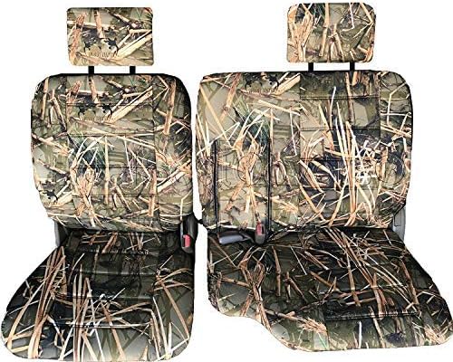 RealSeatCovers 3 Layer Front 60/40 Split Bench A57 Triple Stitched Thick Custom Made Seat Cover for 1991 Toyota Pickup Exact Fit A57 (Muddy Water Camo)