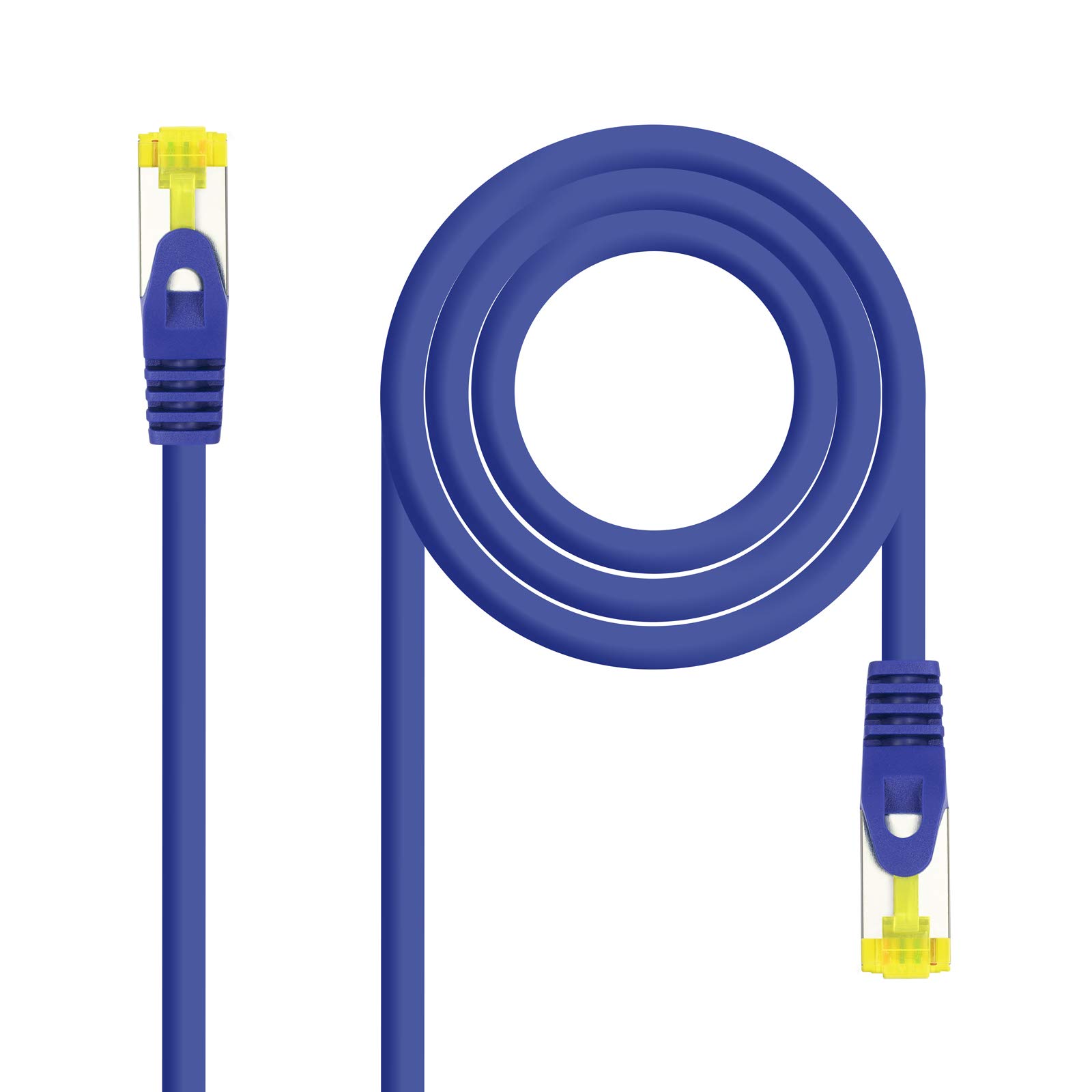 NanoCable 10.20.1900-BL - Network Cable Ethernet RJ45 LSZH Cat 6A SSTP, AWG26, 100% Copper, Allogene-Free, Blue, 0.5 m Hose