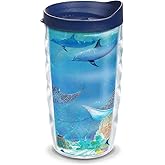 Tervis Guy Harvey - Ocean Scene Made in USA Double Walled Insulated Tumbler Travel Cup Keeps Drinks Cold & Hot, 10oz Wavy, Classic