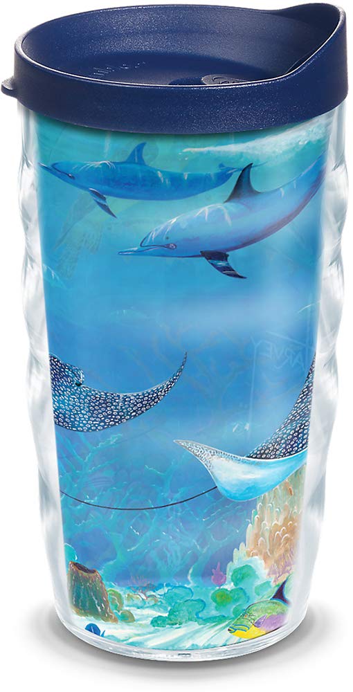 Tervis 1315946 Guy Harvey - Ocean Scene Insulated Tumbler with Wrap & Lid, Tritan, 10 Fluid_Ounces, Clear
