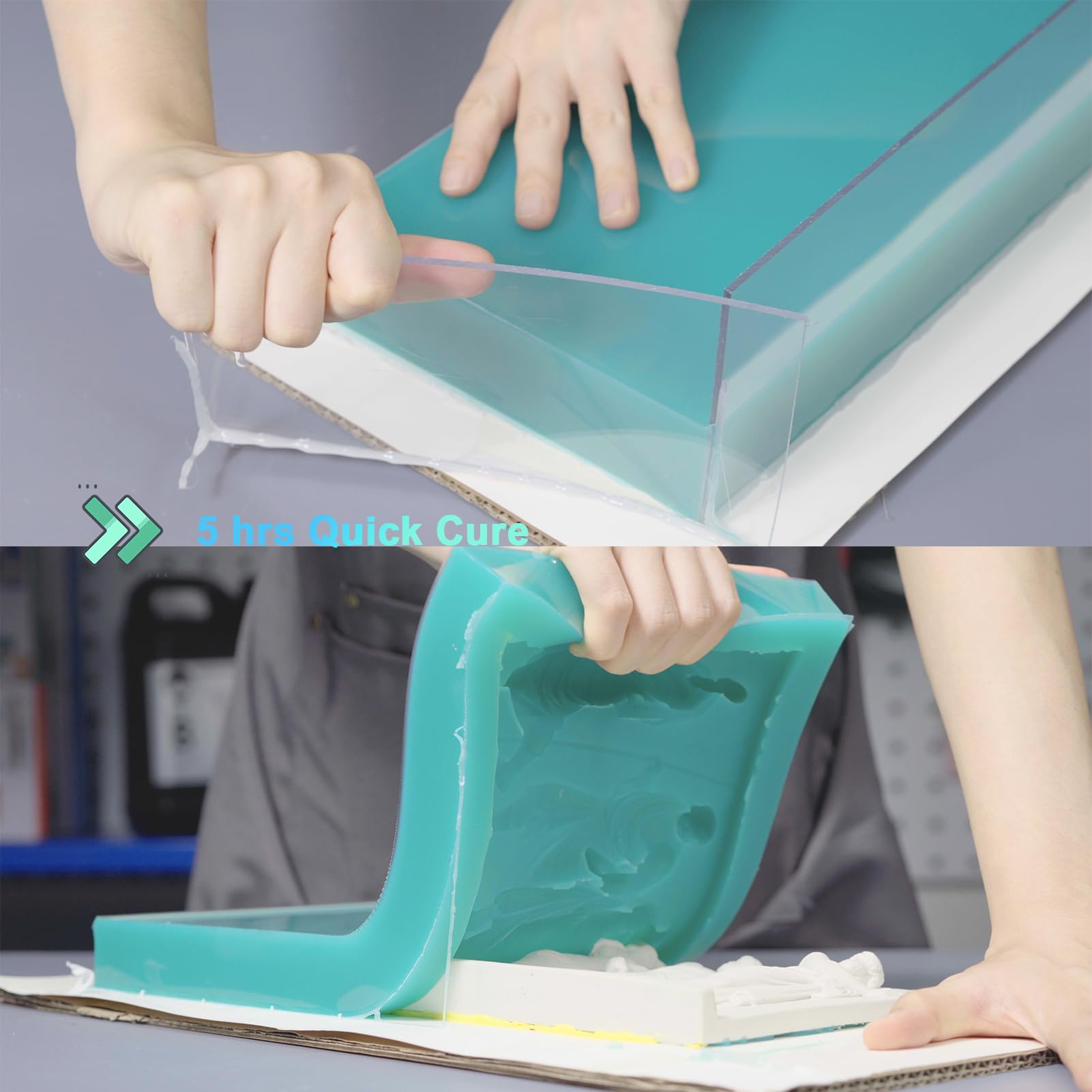 BBDINO Super Elastic Silicone Mold Making Kit 70.56 Oz, Liquid Silicone for Mold Making, Silicon Rubber for Molds Maker 1:1 by Volume Ideal for Casting with Resins | Plaster | Candle | Soap etc.