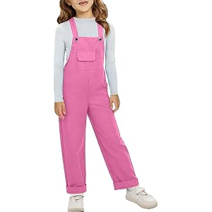 Girls Overalls Loose Sleeveless Wide Straight Leg Rompers Comfy Jumpsuit | Girls Jumpsuit, Casual Sleeveless Elastic Waist Ju