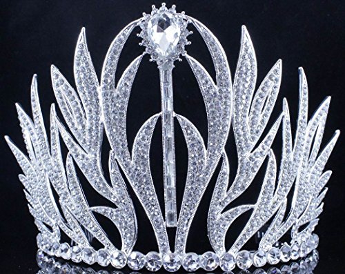 Janefashions Sexy Floral Austrian Crystal Rhinestone Tiara Hair Comb Crown Prom Silver T11979