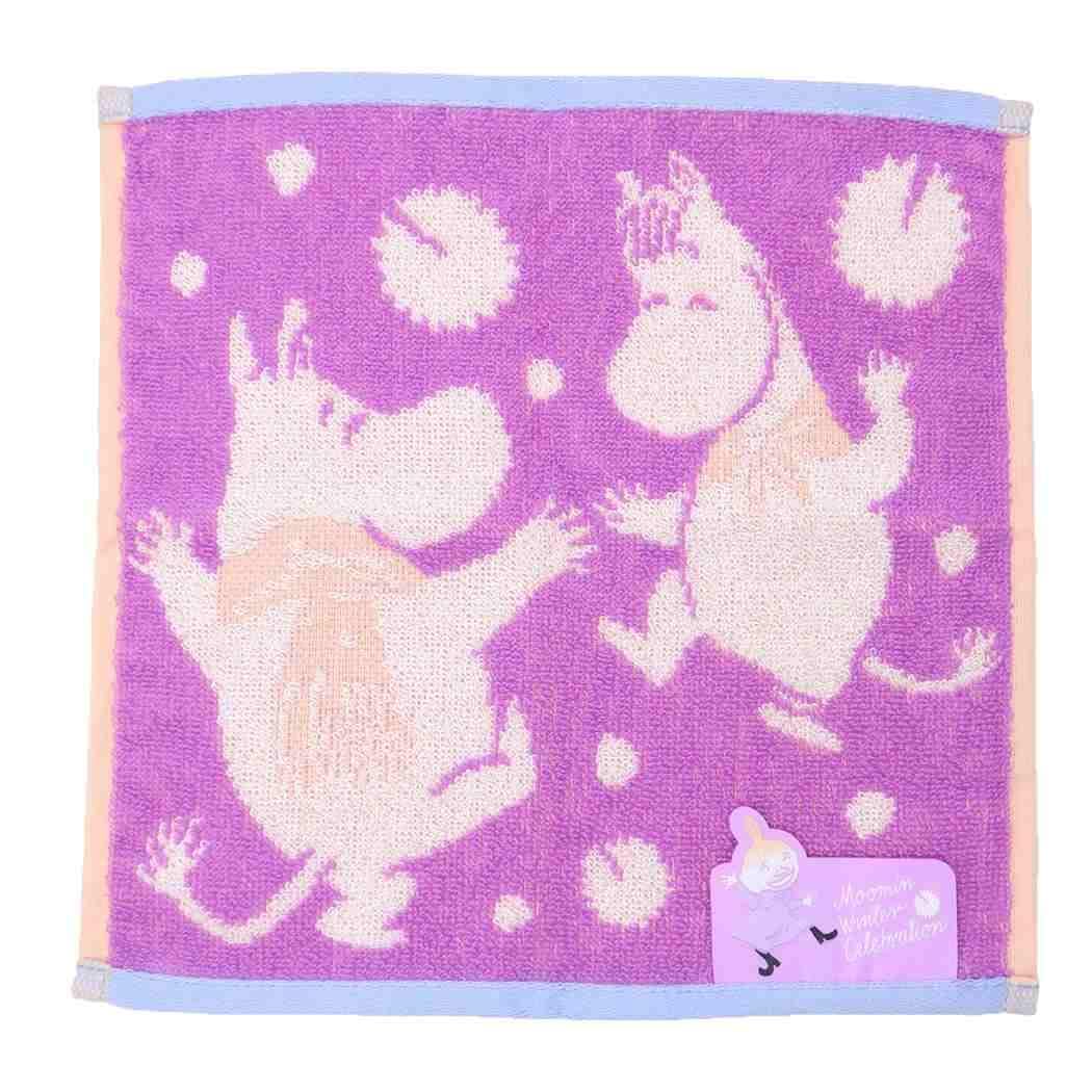 丸眞 ミニタオル MOOMIN ムーミン ウィンターダンス 綿100% 抗菌防臭加工 オーガニックコットン ハンドタオル ハンカチ プレゼント ギフト 誕生日 1405041800
