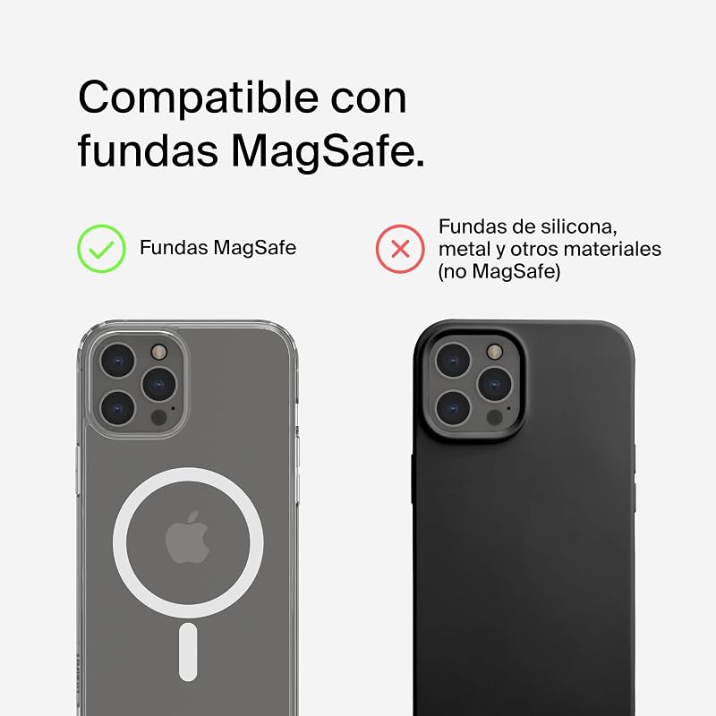 BoostCharge Cargador Magnético para coche con soporte, Compatible con Smartphones con MagSafe, la serie iPhone 17, iPhone Air, iPhone 16, Pixelsnap (cable incluidos)