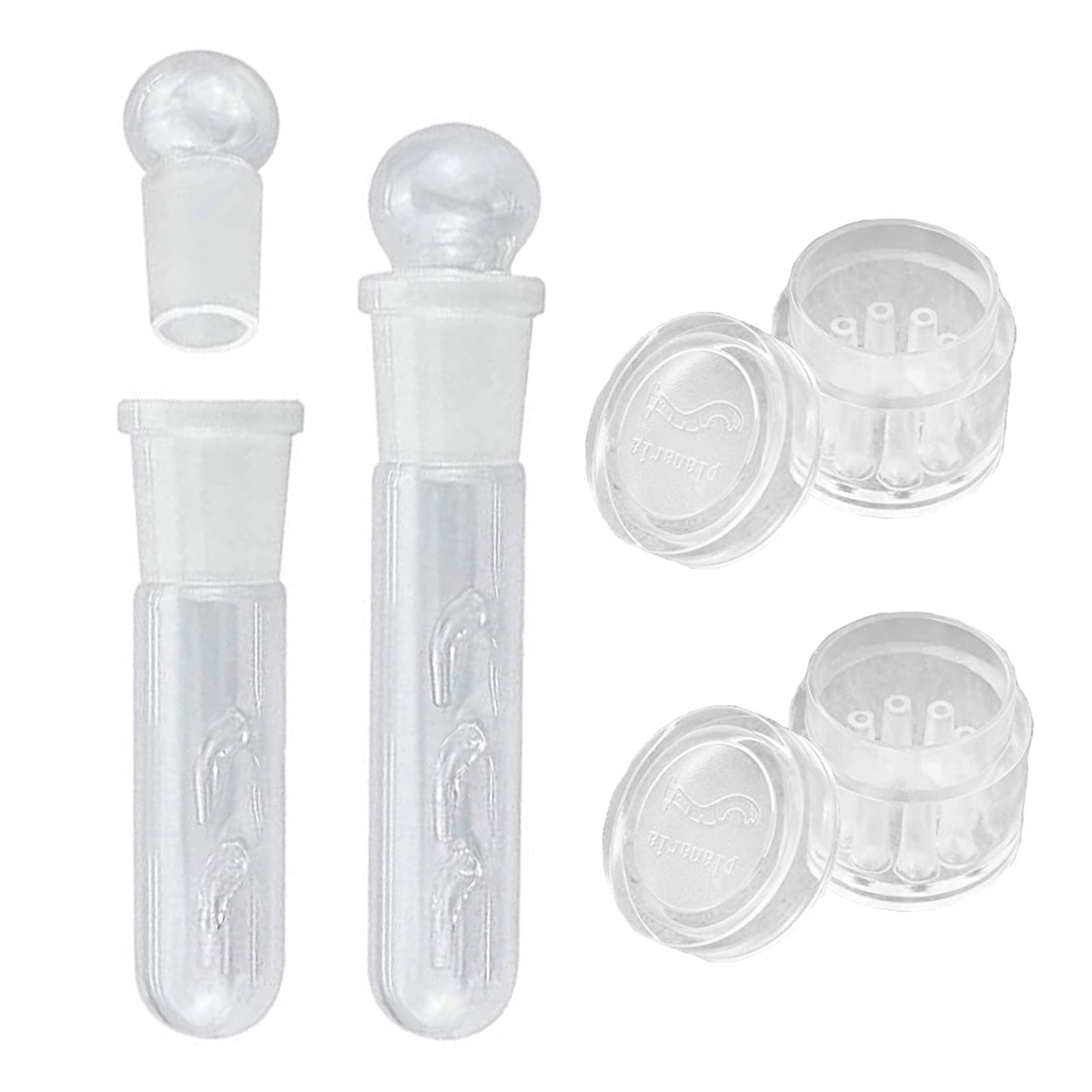 4PCS Planaria Trap Clear Crystal Glass Worm Catch Pen Shrimp Leeches Catcher Worm Catcher Double and Three Holes Transparent Acrylic 8 Hole Planarians Trapper Pest Leech Catcher for Fish Tank Aquarium