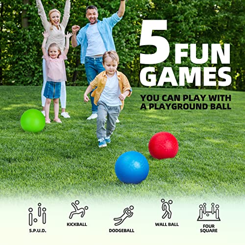 EVERICH TOY Playground Balls 10 Inch DodgeballKickball for Kids and AdultsOutdoor Ball Games