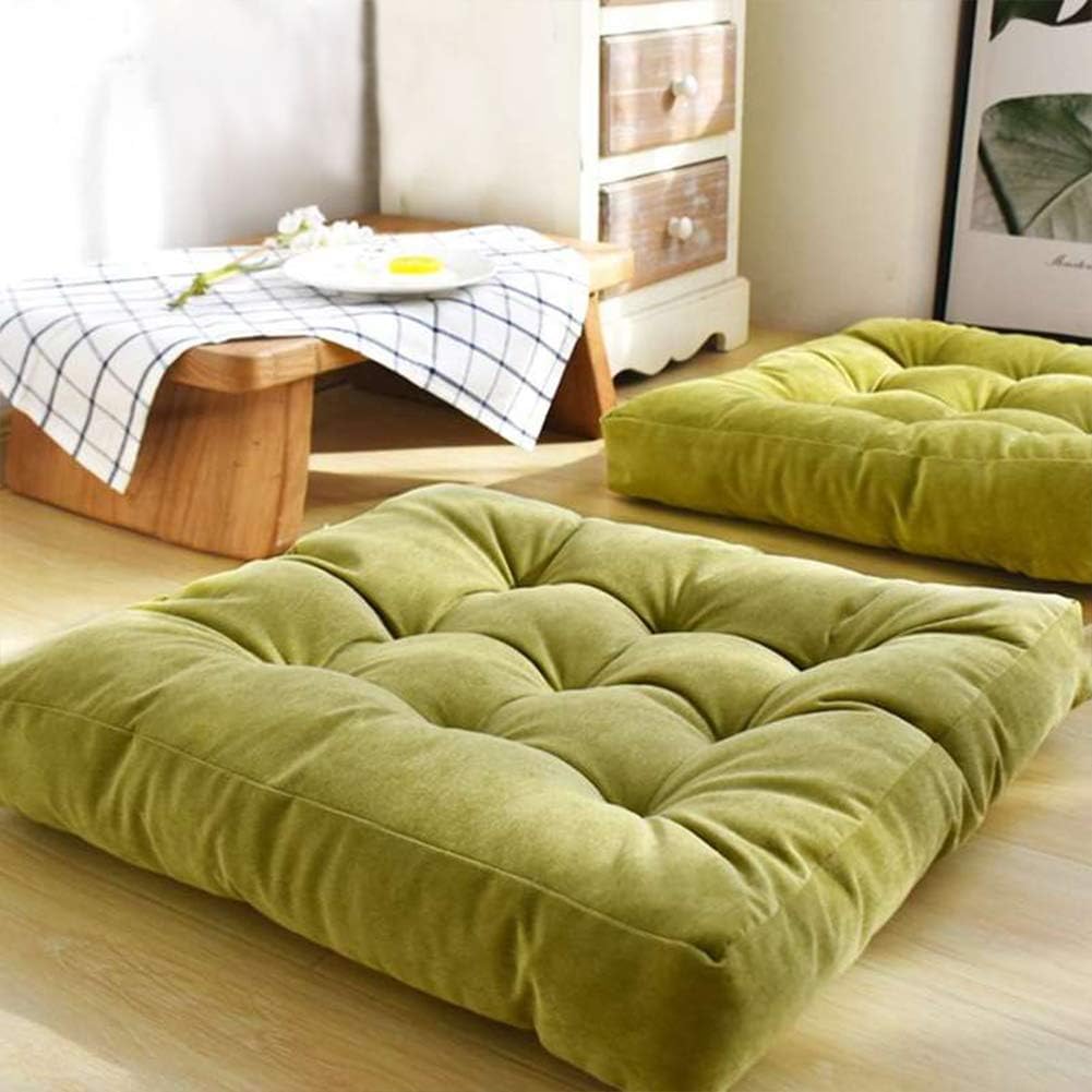 EGOBUY Solid Square Floor Pillow Tufted Thicken Chair Pad