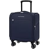Verage Under Seat Luggage with Wheels, Softside Small Suitcase Spinner Carry On Luggage Bags for Airlines Airplanes Short Trip Men Women (Navy, 14.5-Inch Plus Underseat)
