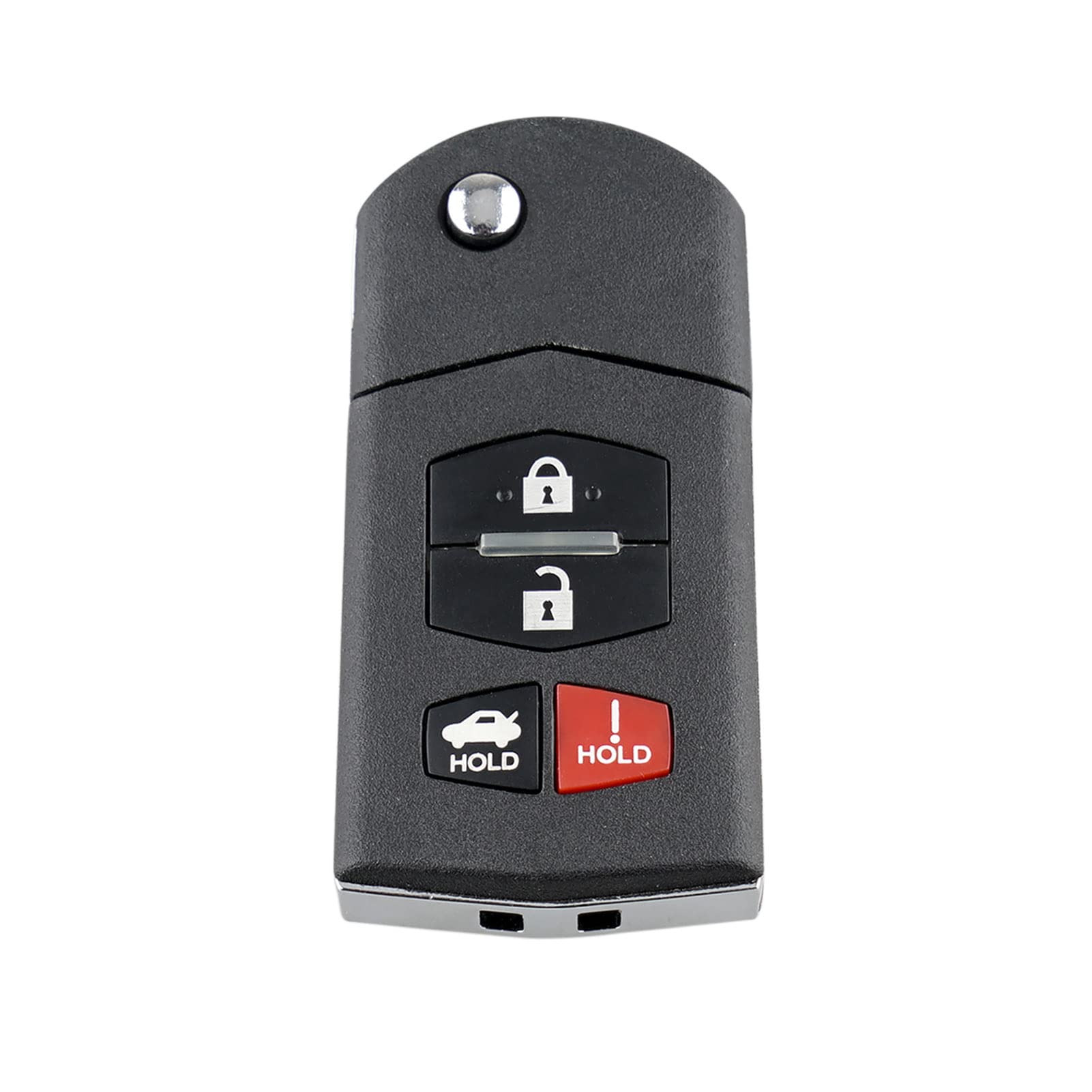 Unifizz 4 Buttons New Smart Remote Flip Key Fob Shell Case Black for Mazda- 3 5 6 CX-7 CX-9 2006-2013