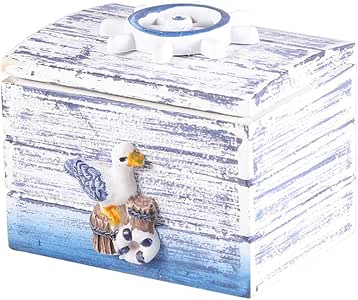 BESPORTBLE - Joyero de Madera, diseño de gaviotas náuticas