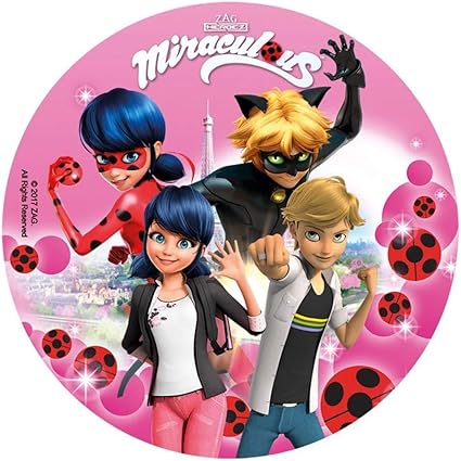 Disque Rose Gateau D Anniversaire Ladybug En Azyme cm Amazon Fr Bebes Puericulture