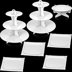 7 Pieces Cake Stand Set 3-Tier Cardboard Cupcake
