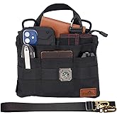 VIPERADE VE5 Slim EDC Pouch with 7 Pockets, Mens Pocket Organizer Multitool Pouch, Mini Crossbody Bag Messenger Shoulder Bag for Men (with Strap)