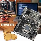 Wresetly B75 BTC Mining Motherboard LGA1155 8xPCIe USB3.0 w/ CPU RAM Fan Cable view 3