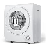 ROVSUN 110V Portable Clothes Dryer, High End Laundry Front Load Tumble Dryer Machine with Stainless Steel Tub & Simple Control Knob for Apartment, Dorm-850W, White