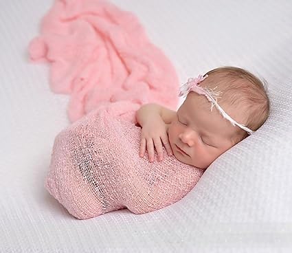 Amazon J Lavie ベビー 毛布 おくるみ 寝相アート 赤ちゃん アフガン ストレッチ 伸びる ニットラップ 写真道具 記念撮影 ピンク おくるみ ベビー マタニティ 通販