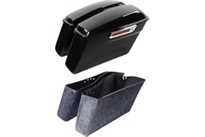 XMT-MOTO Vivid Black Hard Saddlebags for Harley Touring FLT, FLHT, FLHTCU, FLHRC, Road King, Road Glide, Street Glide, Electra Glide, Ultra-Classic 2014-2023