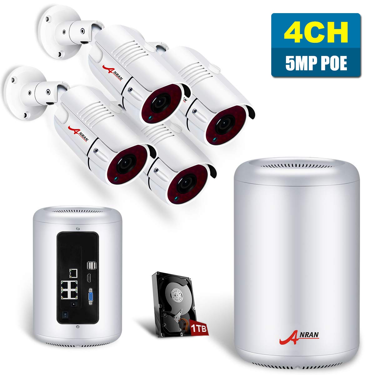 5.0MP PoE Security Camera System, ANRAN Surveillance Amazon.co.uk Electronics