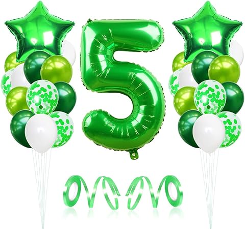 Bluelves 5 Ans Ballon Anniversaire Ballon Chiffre 5 Vert Helium Geants Balloons Ballon Decoration Anniversaire Pour Enfants Filles Garcons Amazon Fr Cuisine Maison
