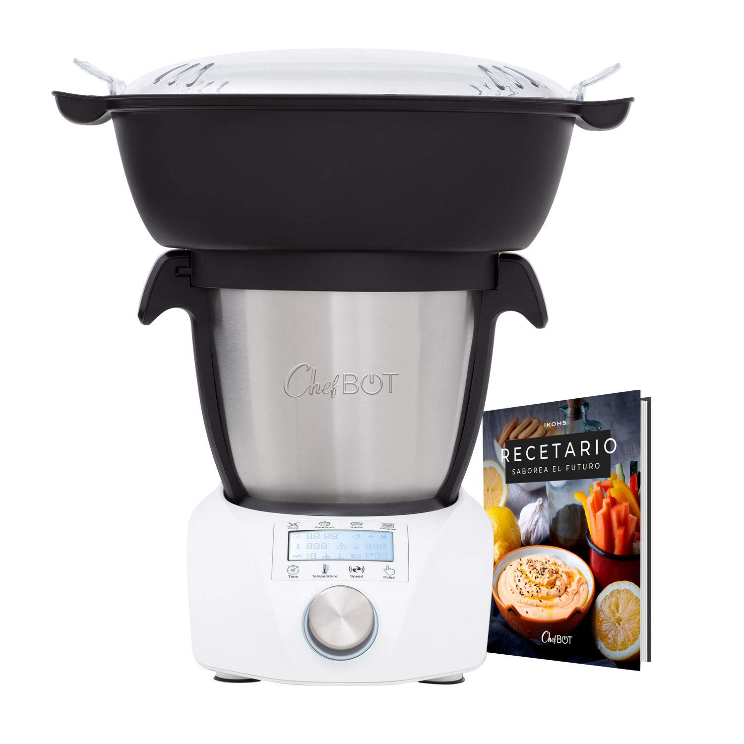 IKOHS-CHEFBOT-COMPACT-STEAMPRO-Robot-de-Cocina-Multifuncion-Cocina-al-Vapor-23-Funciones-10-Velocidades-con-Turbo