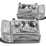 Ford F-150 Bronco Replacement Headlight Lamp Assembly (Chrome Housing) - 5 Gen