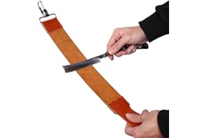 GOTOTOP Genuine Leather Strop Strap Barber Straight Folding Knife Shave Sharpener Sharpening Belt Shaving Strop 19.8 x 2.0inch