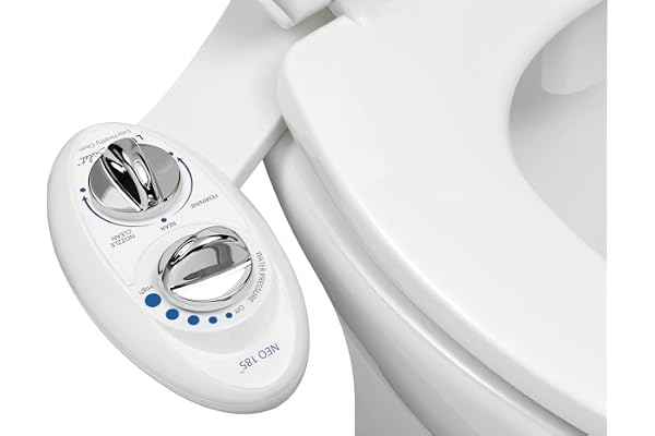 LUXE Bidet NEO 185 - Dual Nozzle, Self-Cleaning, Non-Electric Bidet Attachment for Toilet Seat, Adjustable Water Pressure, Re