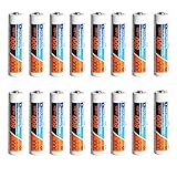 PowerDriver 16 Packs AAA Ni-MH NiMH Rechargeable Batteries for Solar Lights Radio Electric Shaver