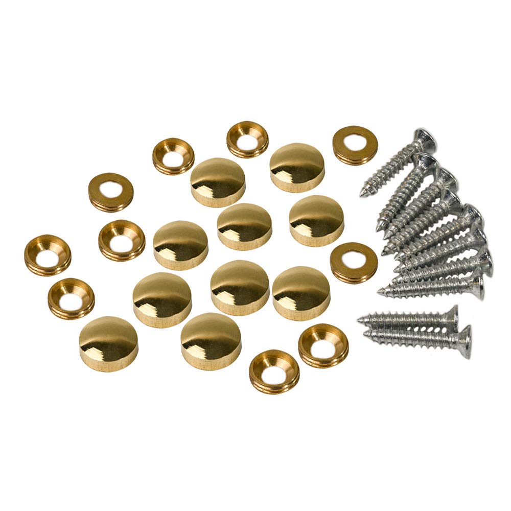 10PCS Brass Mirror Screws - Golden Cap Cover Nails Fasteners for Decorative Mirror, Sign/Advertising Hardware, Construction (12mm)