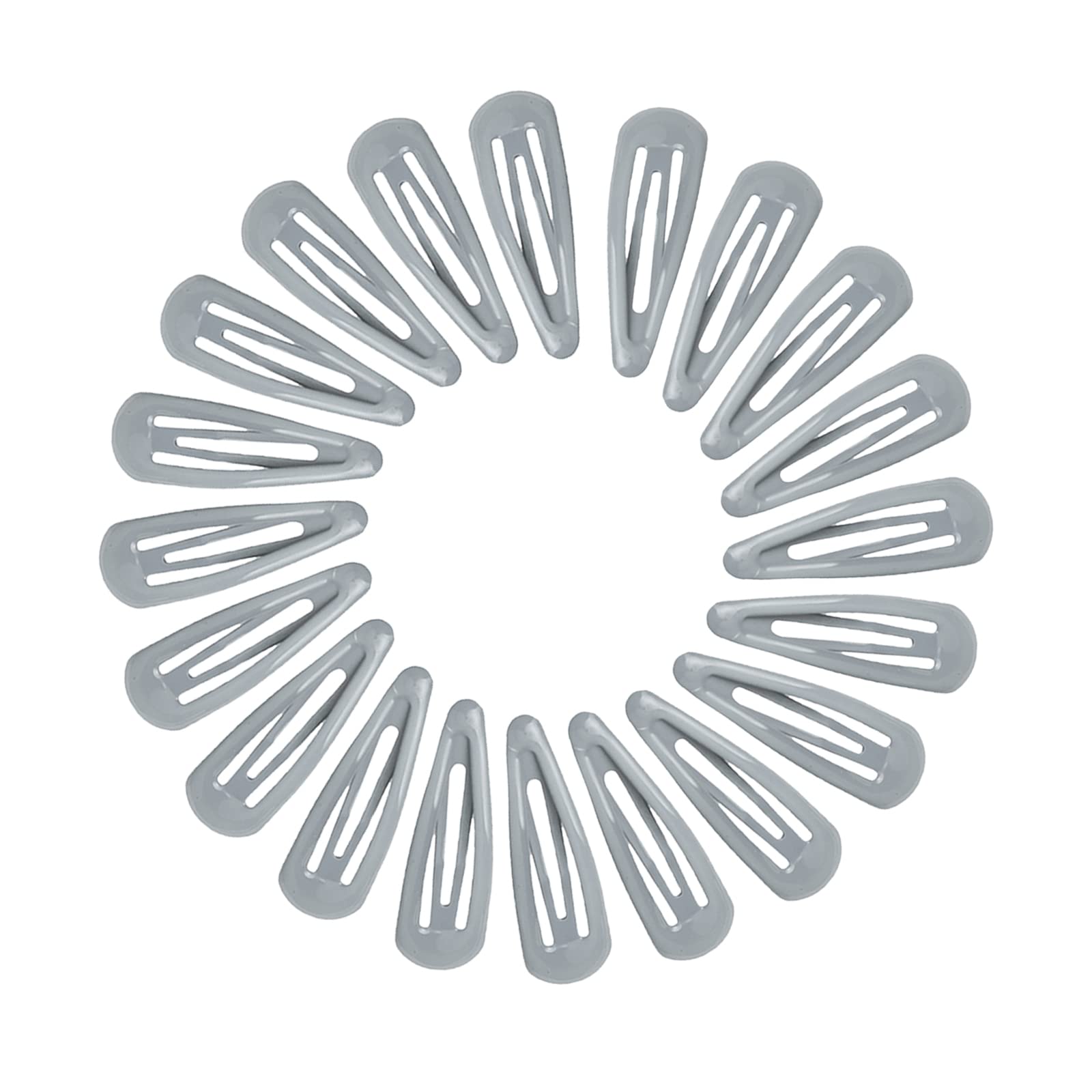 NiceYnn 20pcs Candy Color Small Hair Clips, 4.8cm Colorful No Crease No Slip Metal Snap Mini Hair Barrette Hairpin Accessories for Kids Teens Women Grey