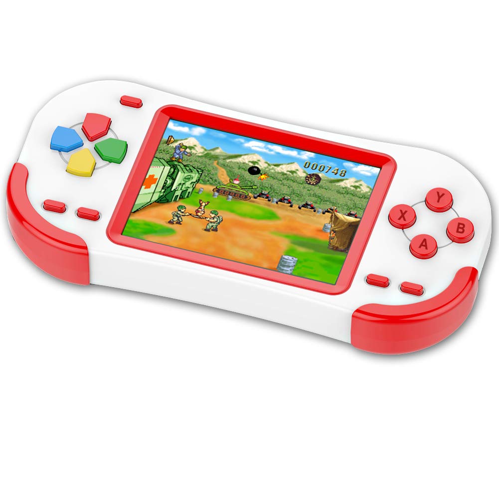 ZHISHAN 16 Bit HD Handheld Game Console,3.0" Screen Built in 220 Classic Retro Video Games Portable Handheld Games for Children Birthday Gift (220 Games Red)