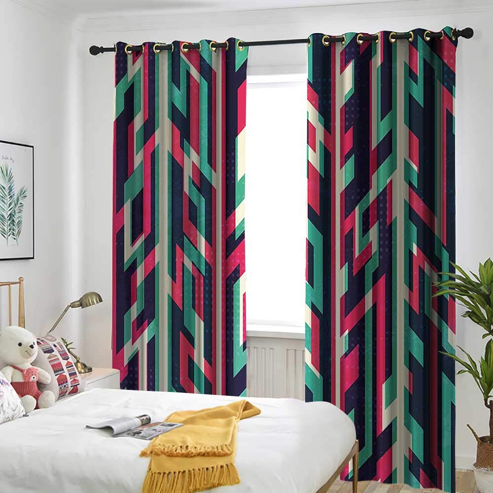 one1love Modern Decor Sliding Door Curtain Chevron