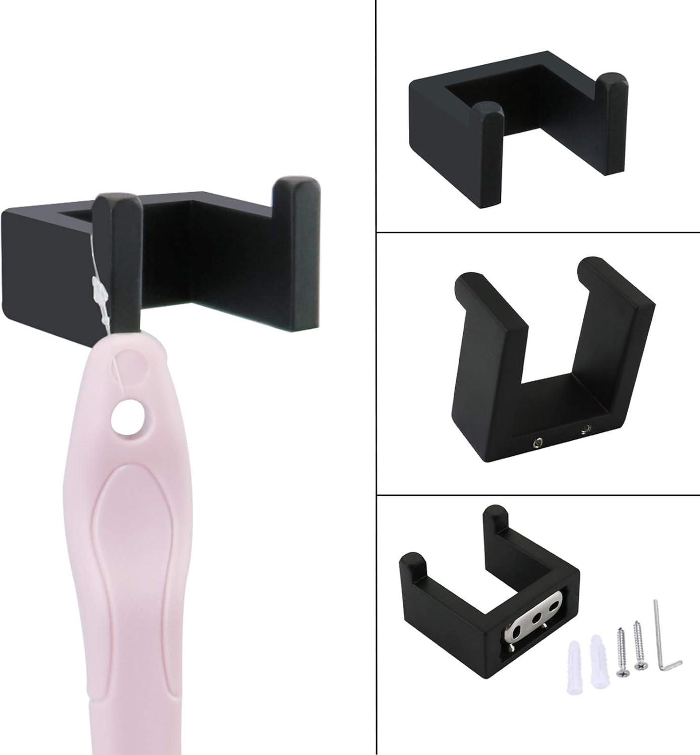4-Pieces Bathroom Accessories Set Stainless Steel Towel Bar Set Includes 24" Bath Towel Bar & Hand Towel Rack & Toilet Paper Holder & Robe Towel Hooks (Matte Black, 24 inches): Home & Kitchen