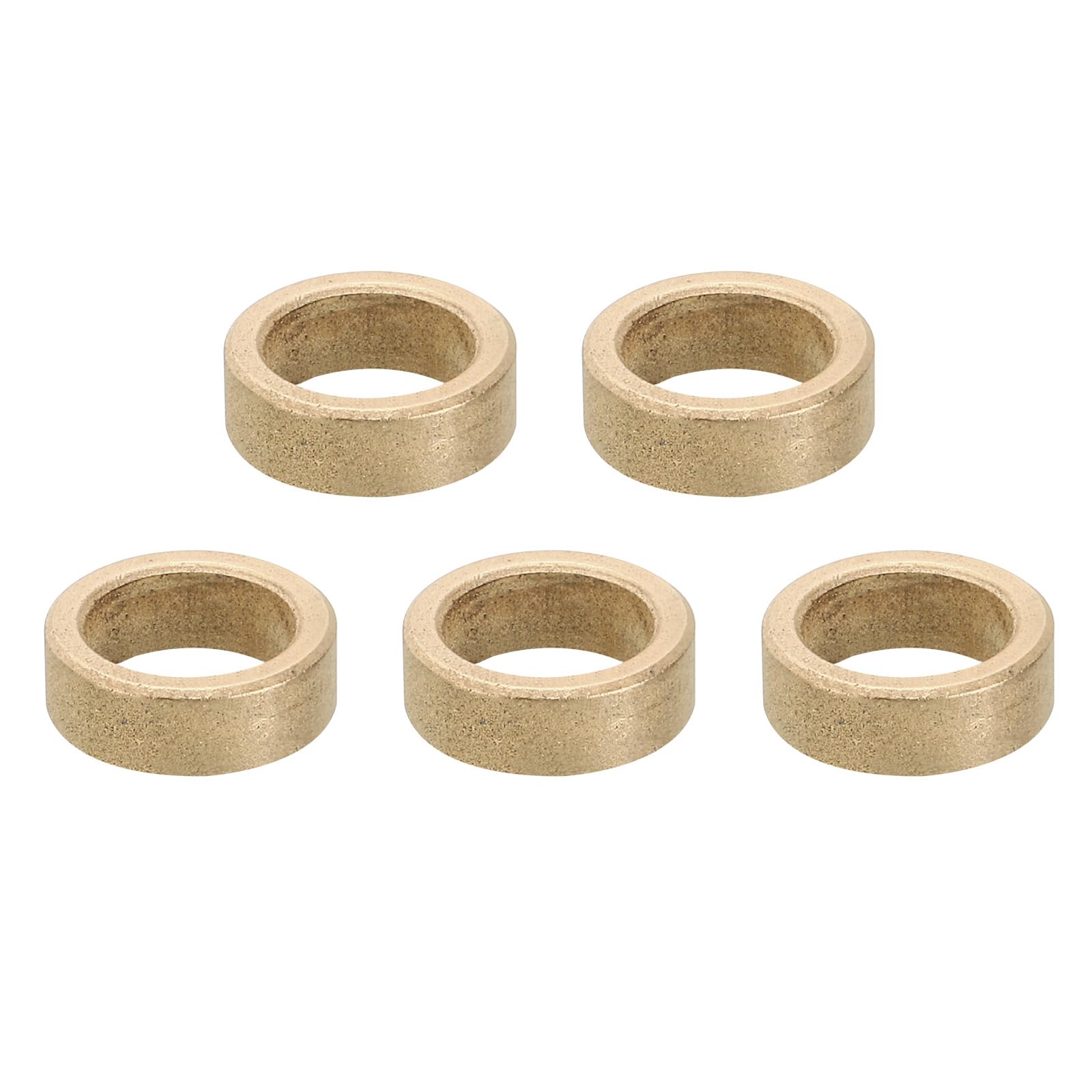 PATIKIL M10 Brass Spacers, 5 Pcs Metal Spacer Brass 10mm ID x 14mm OD x 5mm L Brass Spacers Screw Standoff for 3/8 Inch or M10 Screw