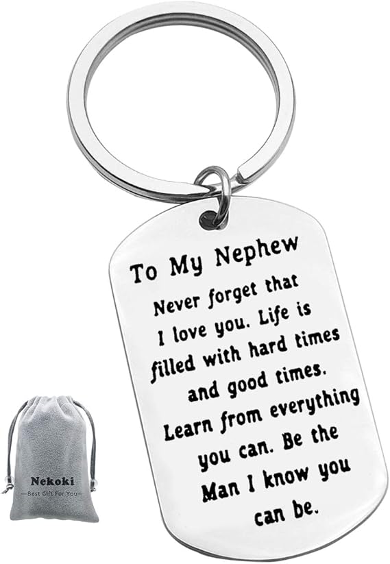 To My Nephew Keychain Gift Inspirational Nephew Gifts from