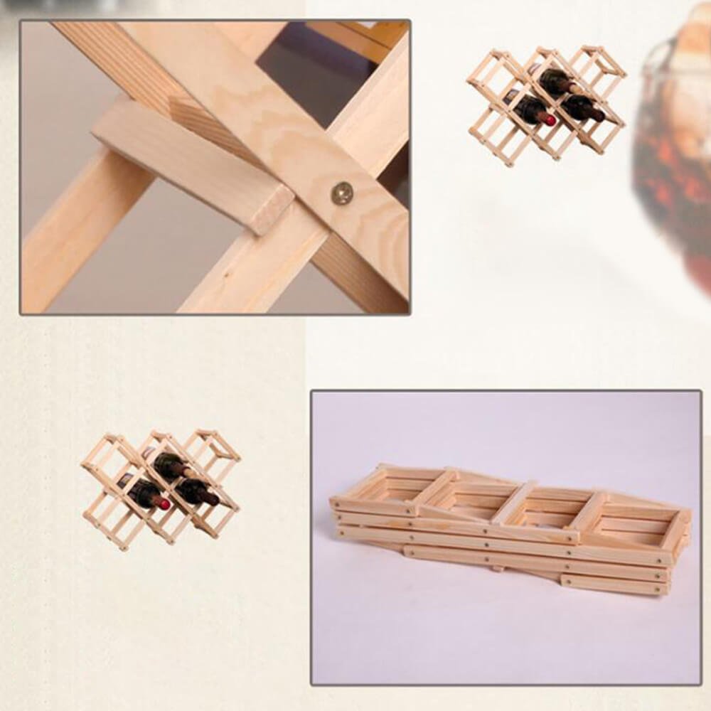 Enshey Étagère de vin rouge,Haute Qualité Creative Support à 10 Bouteilles Étagère en Bois de Vin Rouge - Brun