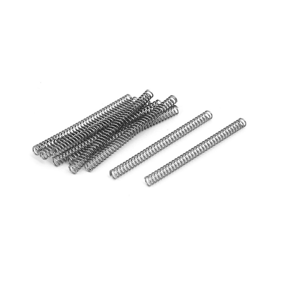 sourcingmap Compression Spring,304 Stainless Steel,3mm OD,0.4mm Wire Size,40mm Free Length,Silver Tone,10Pcs