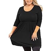 AusLook Plus Size Tunic for Women 3/4 Sleeve Crewneck Tops Flowy Blouse Babydoll Maternity Shirts M-5X