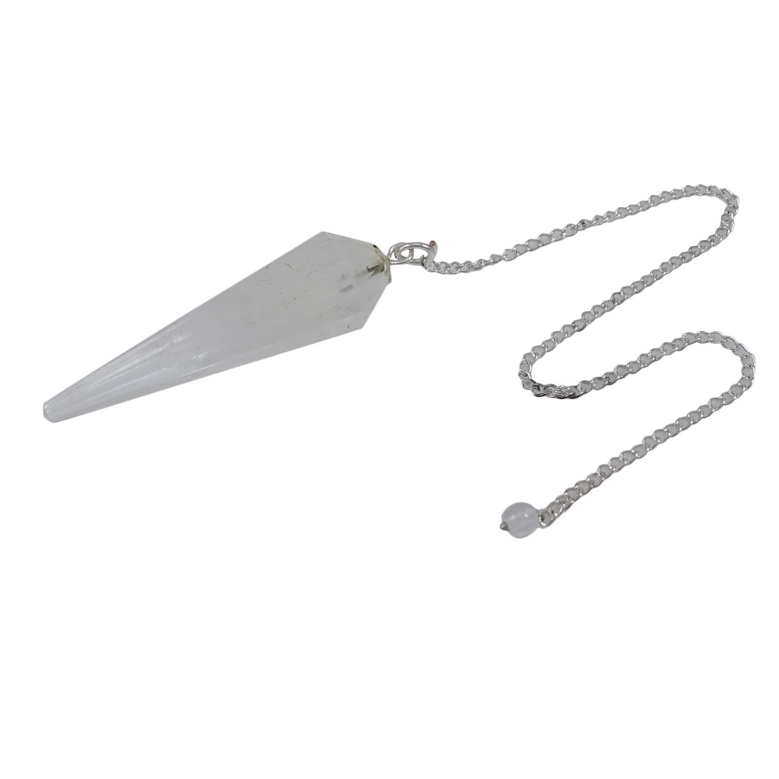 Harmonize Quartz Cone Faceted Pendulum Dowsing Reiki Healing Crystal Spiritual Gift Sided
