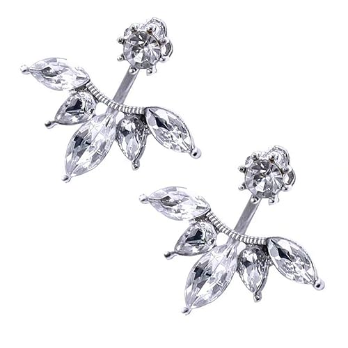 Boucles Doreilles En Feuille De Cristal Incrustées De Diamants Avec Boucles Doreilles Hypoallergéniques En Zircon